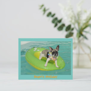 Cartes Pour Fêtes Annuelles Bouledogue français en vacances