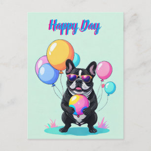 Cartes Pour Fêtes Annuelles Bouledogue Français Jour Heureux Bouledogue frança
