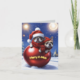 Cartes Pour Fêtes Annuelles Bouledogue français Noël French Bulldog