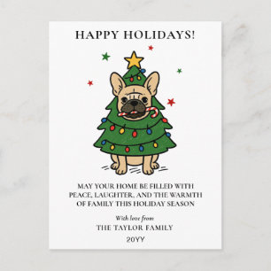 Cartes Pour Fêtes Annuelles Bouledogue français sapin de Noël Chien Frenchie