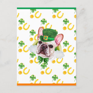 Cartes Pour Fêtes Annuelles Bouledogue français Shamrock St. Patrick's Day