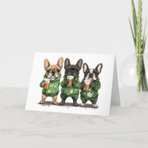 Cartes Pour Fêtes Annuelles Bouledogues français St. Patrick's Day