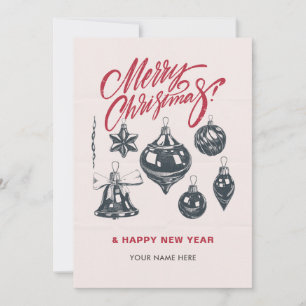 Cartes Pour Fêtes Annuelles Boules de décoration de Noël rétro