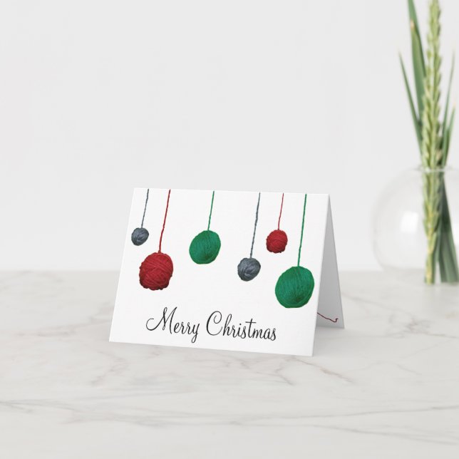 Cartes Pour Fêtes Annuelles Boules de Fils de Vacances ・ Artisanat (Devant)