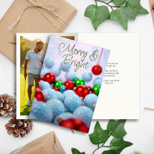 Cartes Pour Fêtes Annuelles Boules de golf et ornements brillants ・ Photo de f