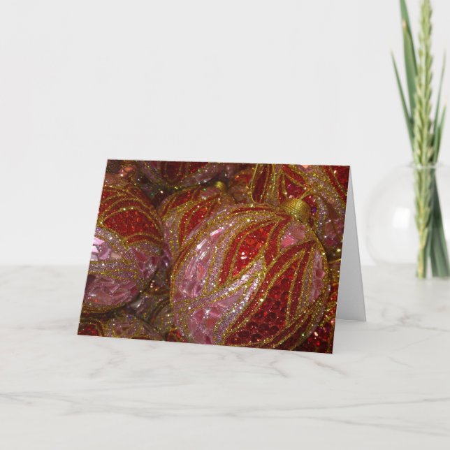 Cartes Pour Fêtes Annuelles Boules de luxe éclatantes de Noël (Devant)