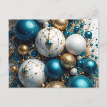 Boules de Noël Bleu Or Premium