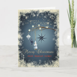 Cartes Pour Fêtes Annuelles Boules de Noël, Branche d'arbre, Flèches de neige