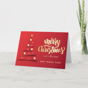 Cartes Pour Fêtes Annuelles Boules de Noël élégantes Rouge Noël