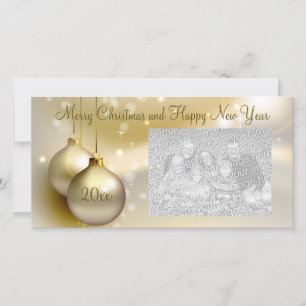 Cartes Pour Fêtes Annuelles Boules de Noël en or