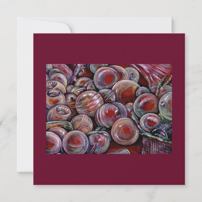 Cartes Pour Fêtes Annuelles Boules de Noël rouges (Devant)