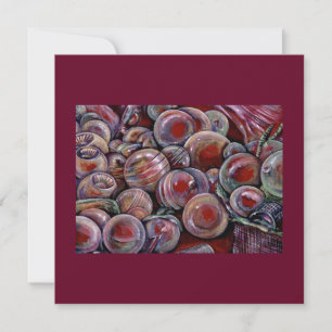 Cartes Pour Fêtes Annuelles Boules de Noël rouges