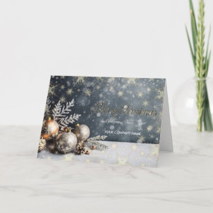 Cartes Pour Fêtes Annuelles Boules de Noël Snowflakes Grey Company Salutation