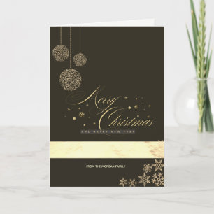 Cartes Pour Fêtes Annuelles Boules de Noël Snowflakes Joyeux Noël