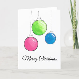Cartes Pour Fêtes Annuelles Boules de Noël - Vives et Gaies