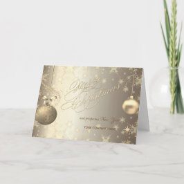 Cartes Pour Fêtes Annuelles Boules d'or Snowflakes Étoiles Salutation d'entrep