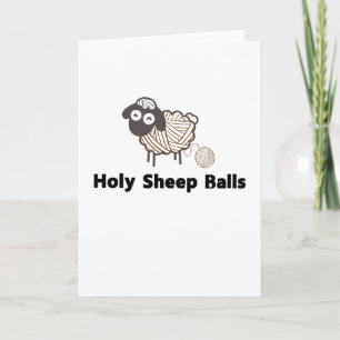 Cartes Pour Fêtes Annuelles Boules saintes de moutons de tricot de métier