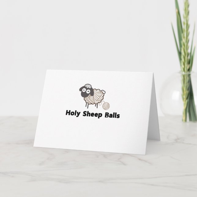 Cartes Pour Fêtes Annuelles Boules saintes de moutons de tricot de métier (Devant)