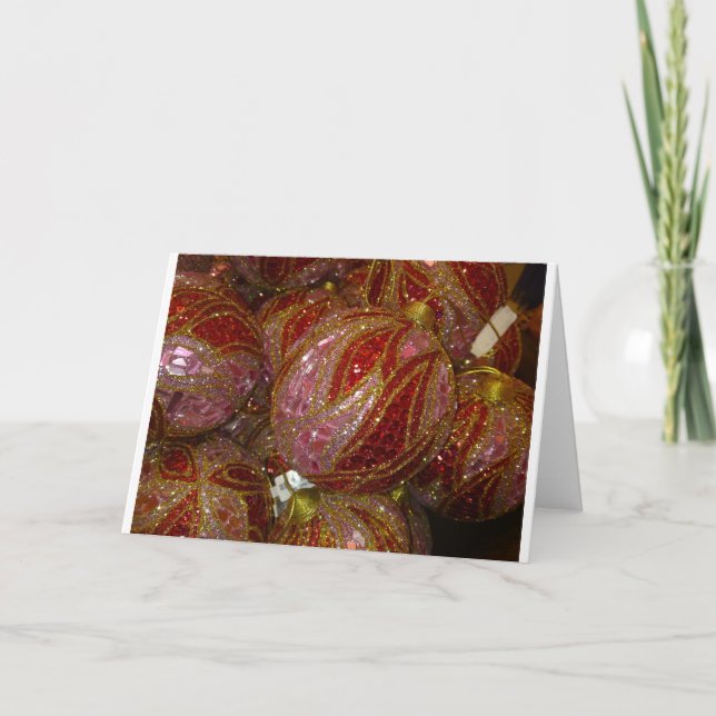 Cartes Pour Fêtes Annuelles Boules somptueuses de Noël (Devant)