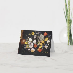 Cartes Pour Fêtes Annuelles Bouquet de fleurs dans un vase de terre (1610)