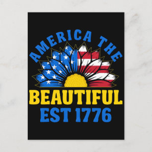 Cartes Pour Fêtes Annuelles Bouquet de fleurs du 250e drapeau américain Coquel