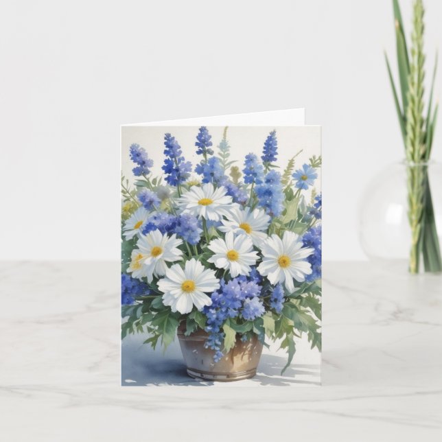Cartes Pour Fêtes Annuelles Bouquet de fleurs Elégante aquarelle (Devant)