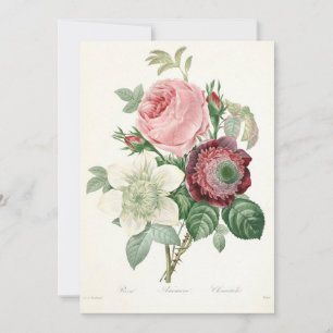 Cartes Pour Fêtes Annuelles Bouquet de roses et d'anémones à l'aquarelle botan