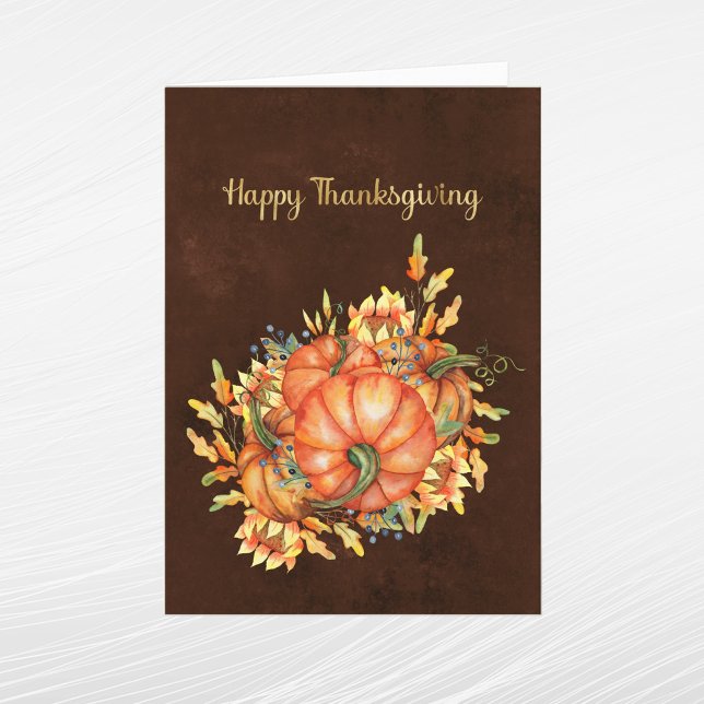 Cartes Pour Fêtes Annuelles Bouquet de tournesol Orange de Thanksgiving Citrou (Créateur téléchargé)