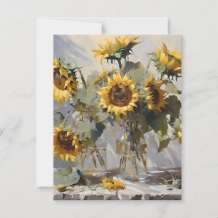 Cartes Pour Fêtes Annuelles Bouquet De Tournesols C - Huiles