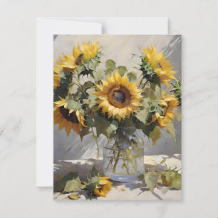 Cartes Pour Fêtes Annuelles Bouquet De Tournesols D - Huiles