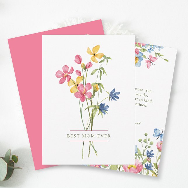 Cartes Pour Fêtes Annuelles Bouquet fleur sauvage Fête des Mères personnalisée (Créateur téléchargé)