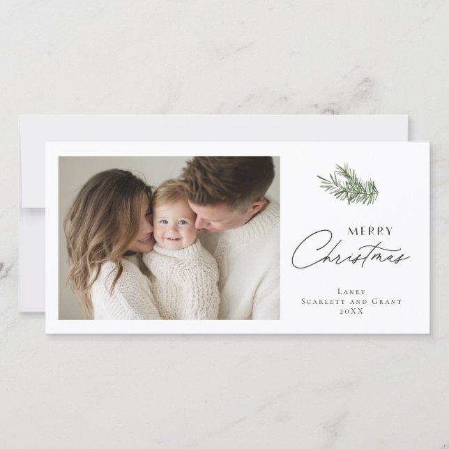Cartes Pour Fêtes Annuelles Bouquet minimal de fêtes de Noël joyeux (Devant)