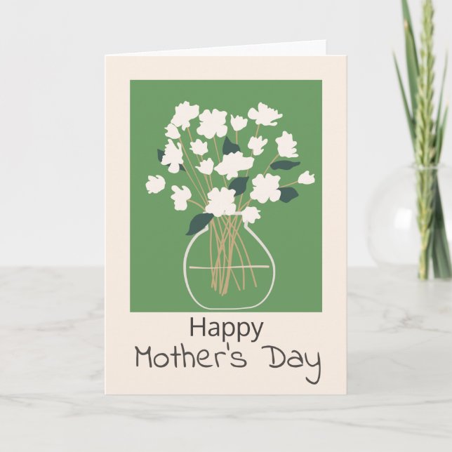 Cartes Pour Fêtes Annuelles Bouquet moderne de Gardenia Blooms Joyeuse Fête de (Devant)