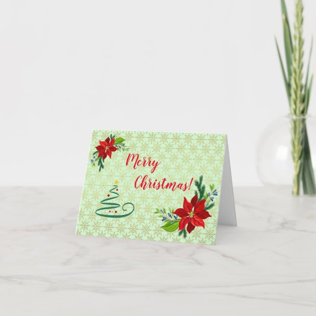 Cartes Pour Fêtes Annuelles Bouquet Poinsettia, Noël (Devant)