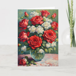 Cartes Pour Fêtes Annuelles Bouquet rouge et blanc Valentine