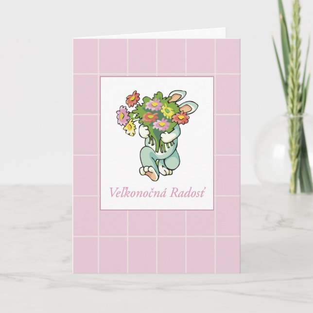 Cartes Pour Fêtes Annuelles Bouquet slovaque des Bénédictions de Pâques (Devant)