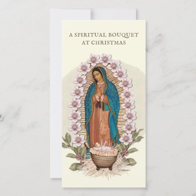 Cartes Pour Fêtes Annuelles Bouquet spirituel prière catholique Guadalupe Vier (Devant)