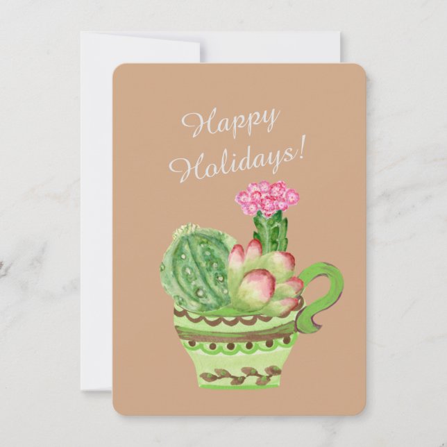Cartes Pour Fêtes Annuelles Bouquet Succulents de chaux (Devant)