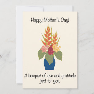 Cartes Pour Fêtes Annuelles Bouquet Tropical pour la Fête des Mères
