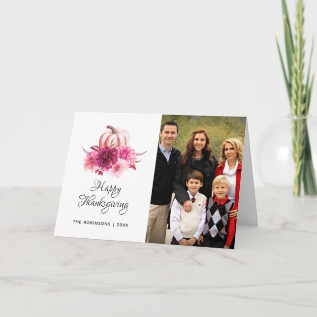 Cartes Pour Fêtes Annuelles Bourgogne et flush Thanksgiving Photo (Devant)