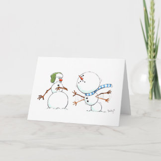 Cartes Pour Fêtes Annuelles Bousculade des vacances du bonhomme de neige