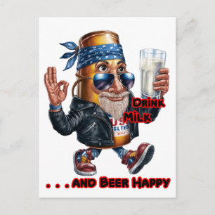 Cartes Pour Fêtes Annuelles Bouteille de bière drôle et colorée sur une