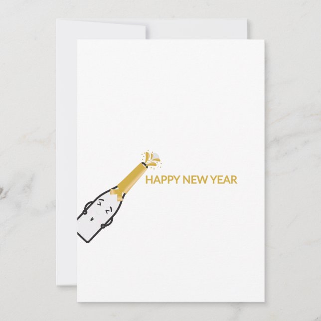 Cartes Pour Fêtes Annuelles Bouteille de Champagne de dessin animé mignonne et (Devant)