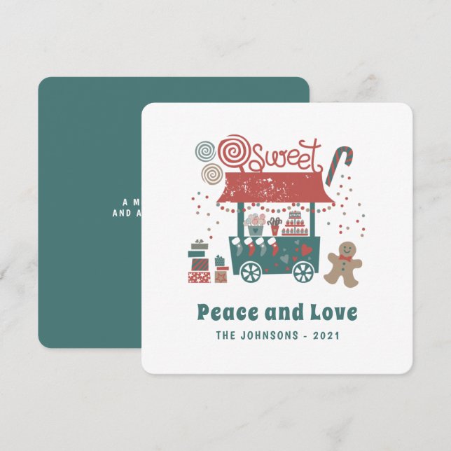 Cartes Pour Fêtes Annuelles Boutique moderne Whimsical Christmas Sweets (Devant / Derrière)