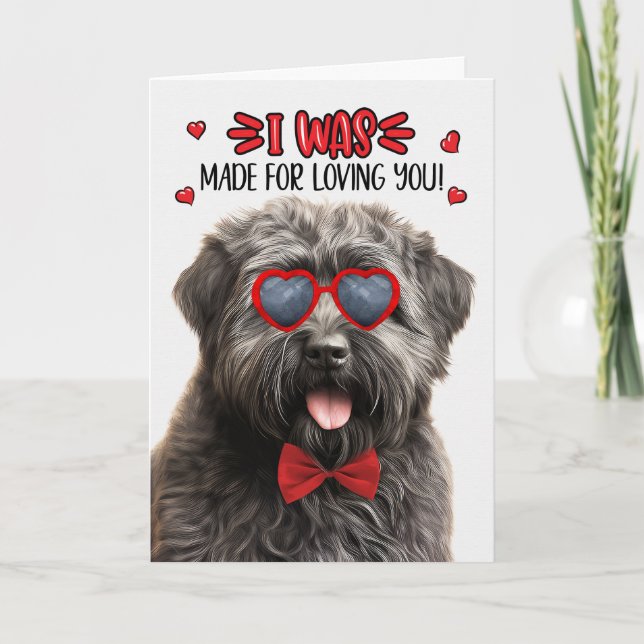 Cartes Pour Fêtes Annuelles Bouvier des Flandres fait pour vous aimer Valentin (Devant)