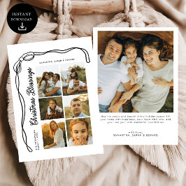 Cartes Pour Fêtes Annuelles Bow Christmas Blessings Family 6 Photos 
