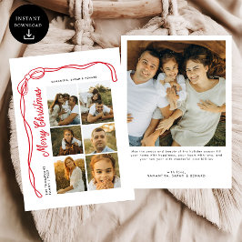 Cartes Pour Fêtes Annuelles Bow Merry Christmas Family 7 Photos