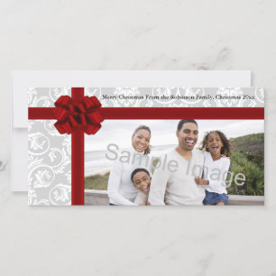 Cartes Pour Fêtes Annuelles Bow Ruban Rouge