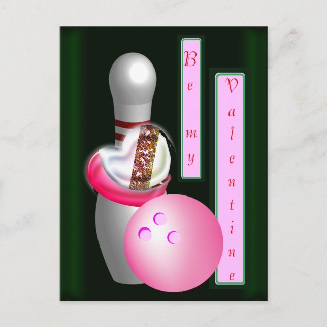 Cartes Pour Fêtes Annuelles Bowling Valentine (Devant)
