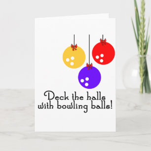 Cartes Pour Fêtes Annuelles BowlingChick Deck les Halls